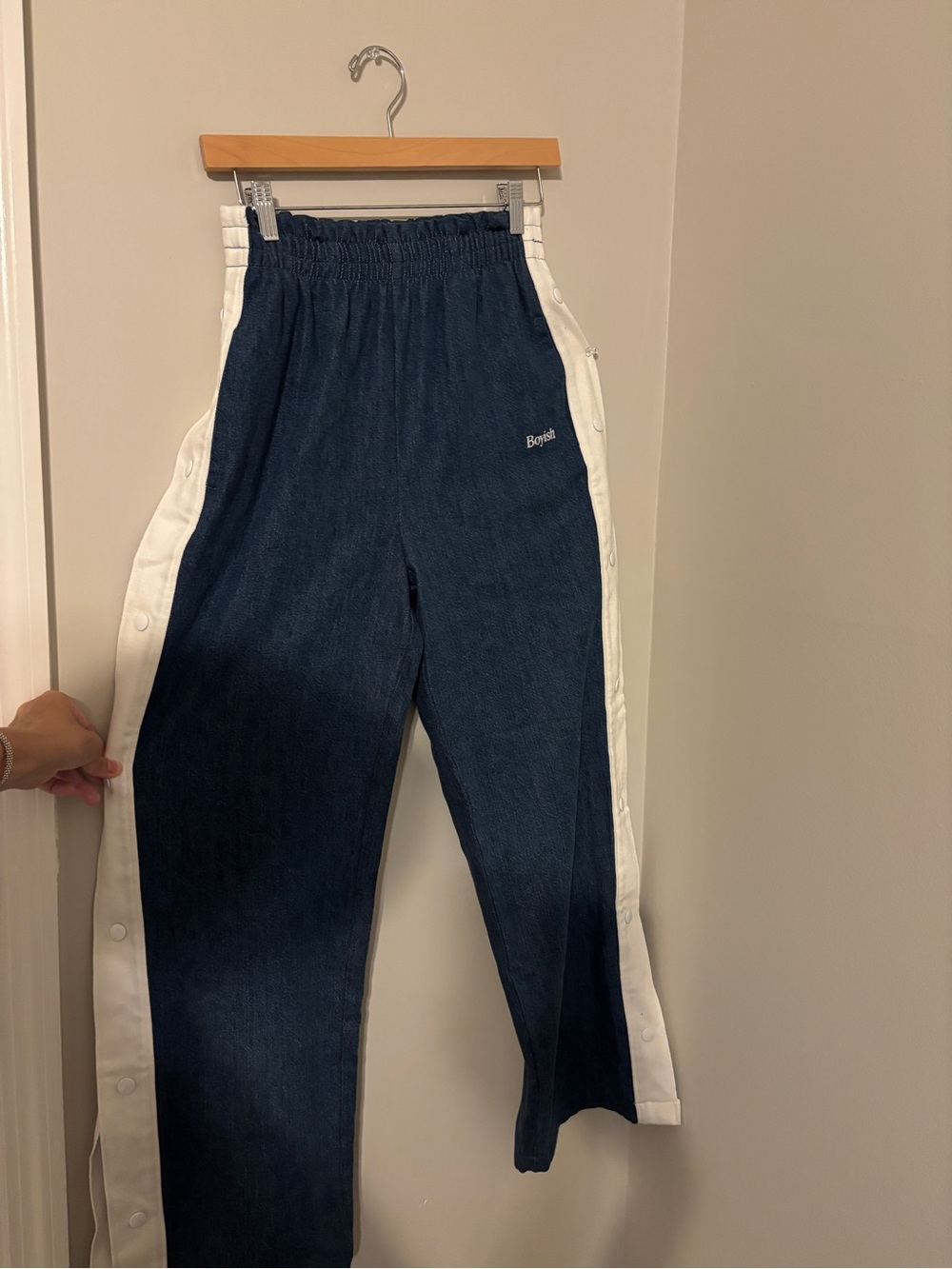 Boyish The Smith Denim Tearaway Track Pants Snap Button Sunset Park XS